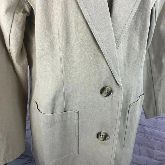 Denim & Co denim khaki jacket large - Picture 2 of 8